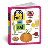 Front cover of the Board Book book '100 Food We Eat: Board Book of First 100 Important Food Items for PreSchool Kids, Toddlers [Penguin Early Learning Serie' by Na.