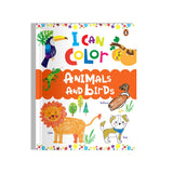 Front cover of the book 'I Can Color: Animals and Birds' by Penguin.