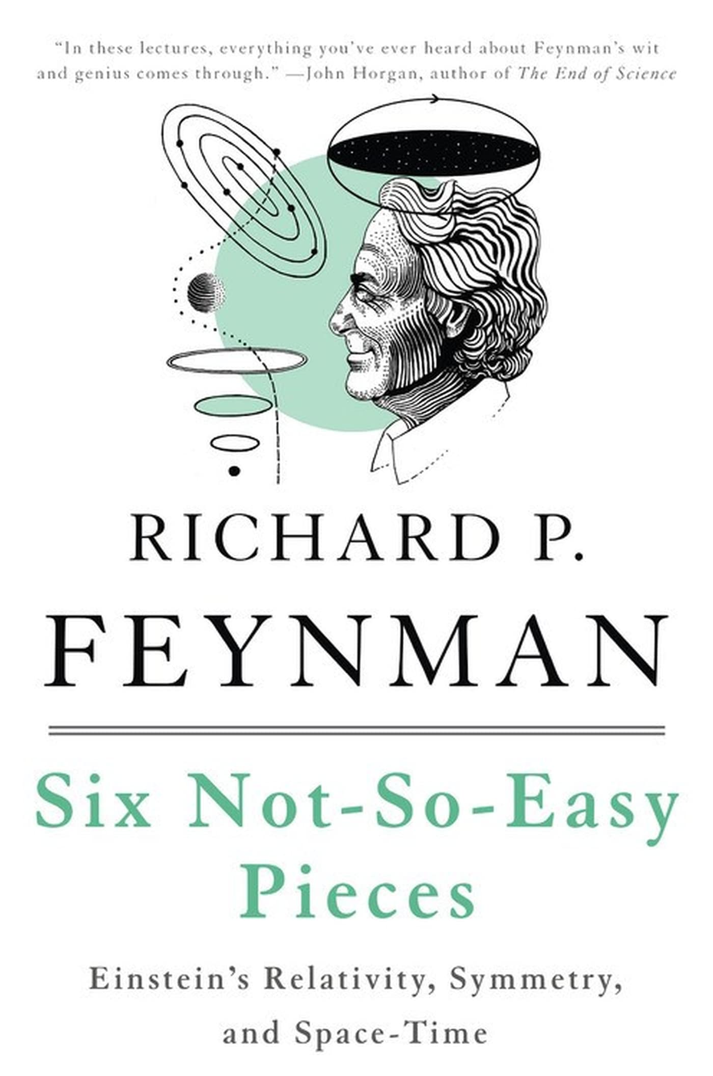 Front cover of the book 'Six Not-So-Easy Pieces: Einstein's Relativity, Symmetry, and Space-Time' by Feynman, Richard P..