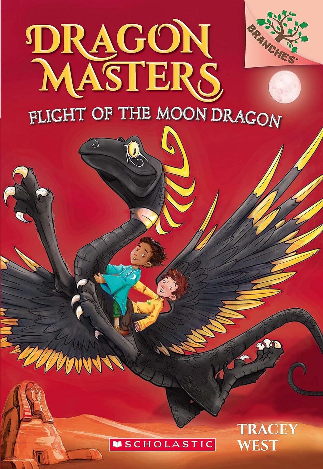 Front cover of the book 'Dragon Masters #6: Flight of the Moon Dragon' by Tracey West.