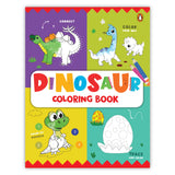 Front cover of the book 'Dinosaur Coloring Book: Fun Dinosaur Coloring Activity Book for Kids | Includes Number Coloring, Dot-to-Dot, Tracing & C' by Pengiun.