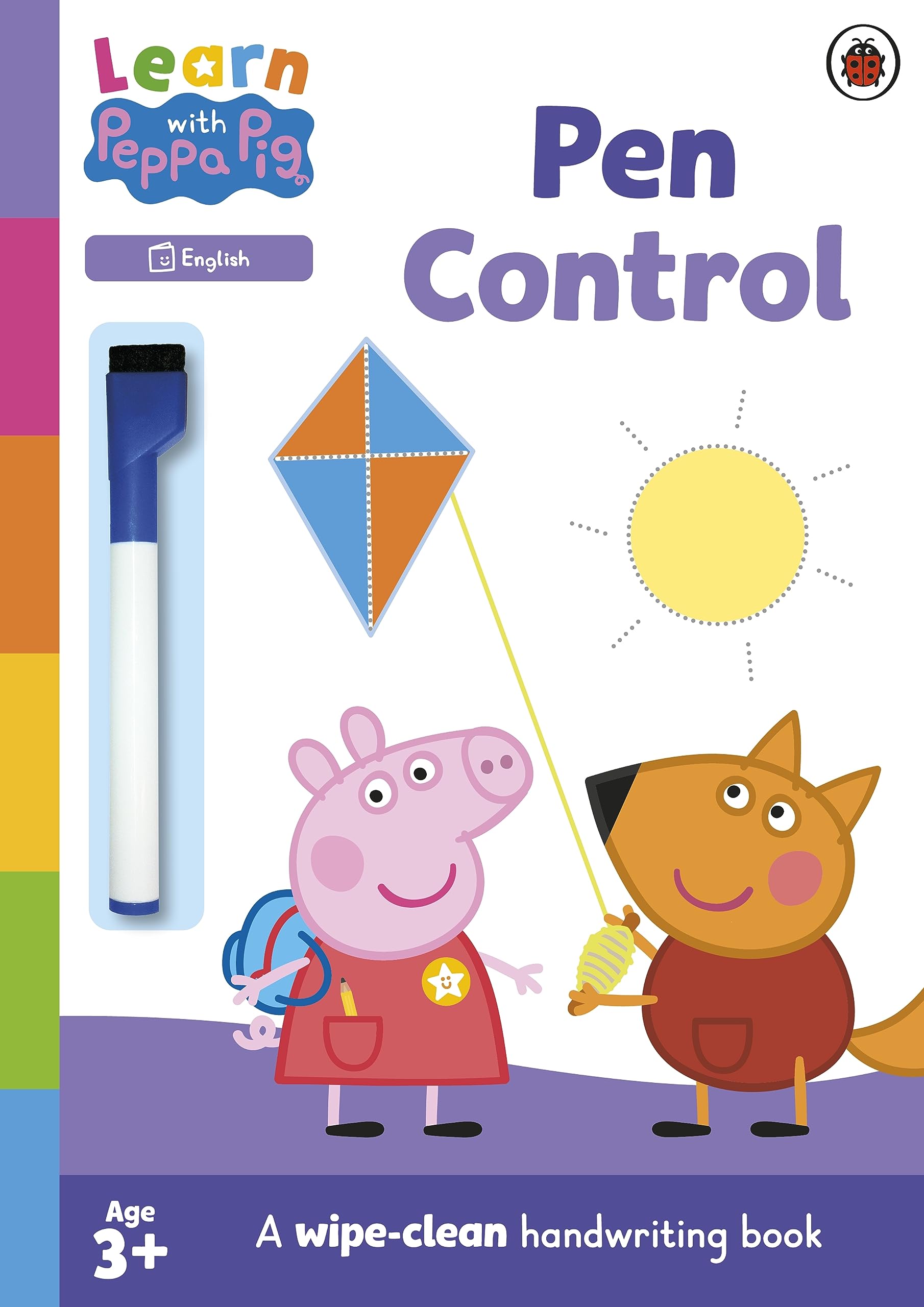 Front cover of the book 'Learn with Peppa: Pen Control wipe-clean activity book' by Peppa Pig.