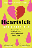 Front cover of the book 'Heartsick: Three Stories of Falling in Love . . . And What Happens After it Ends' by Jessie Stephens.