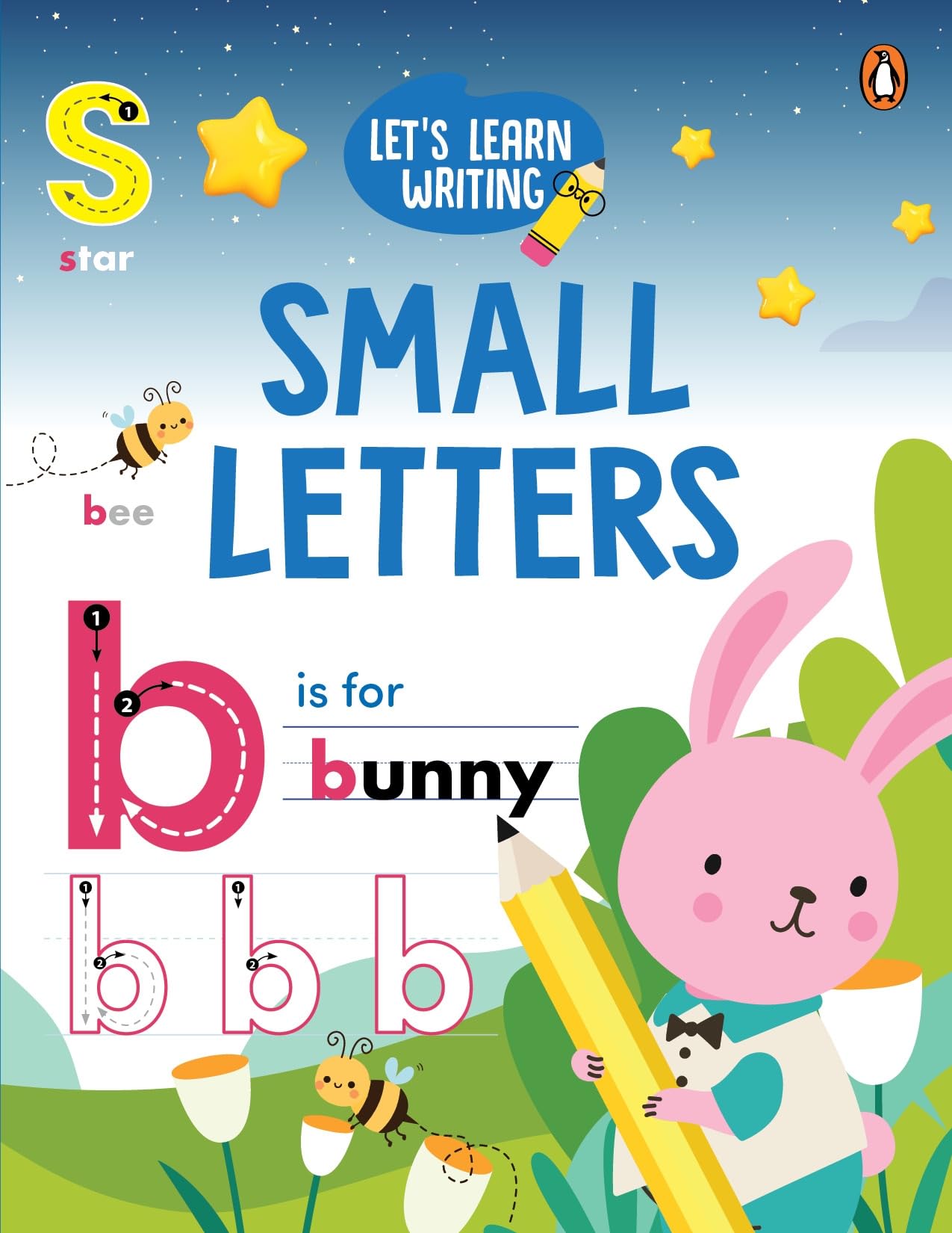 Front cover of the book 'Let's Learn Writing: a to z Small Letters: First Trace and Write Practice Workbook | Engaging Workbook to Develop Writin' by Penguin.