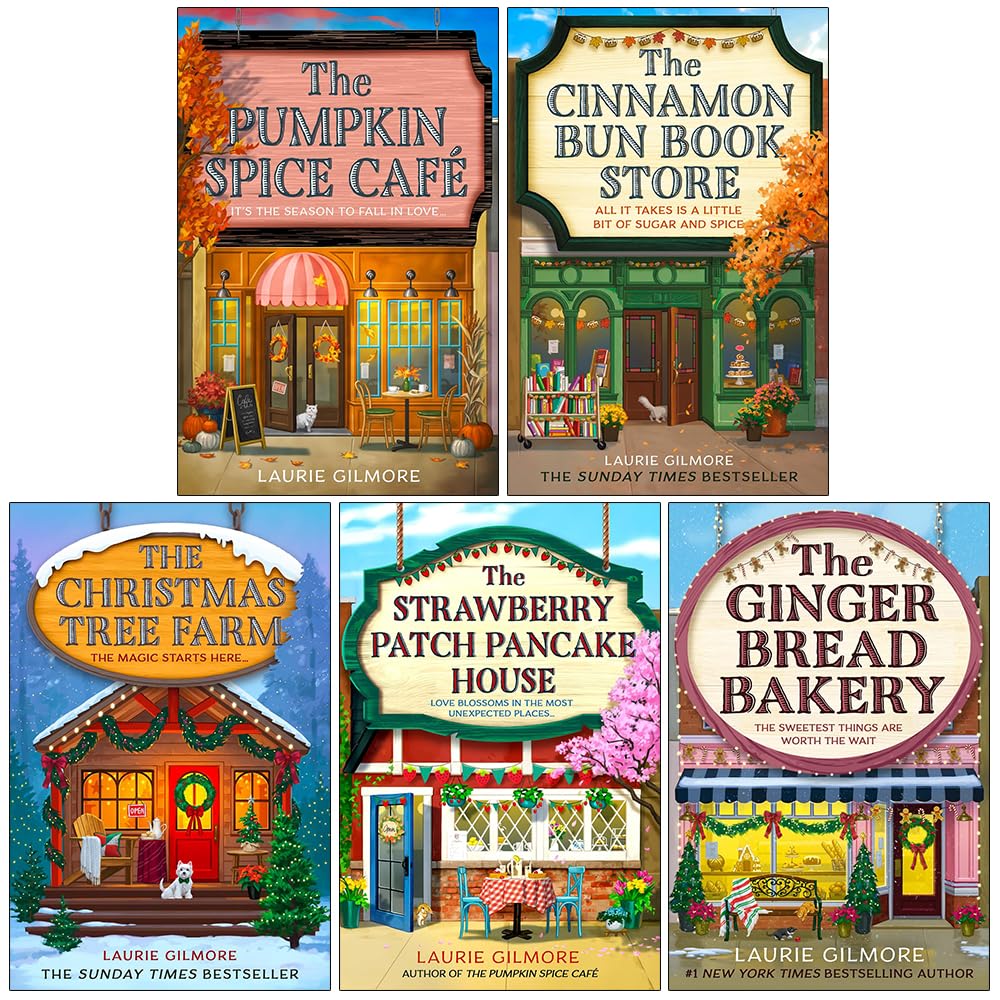 Dream Harbor Series 5 Books Collection Set By Laurie Gilmore (The Pumpkin Spice Café, The Cinnamon Bun Book Store, The Christmas Tree Farm, Strawberry Patch Pancake House & Gingerbread Bakery) NYBooksHub
