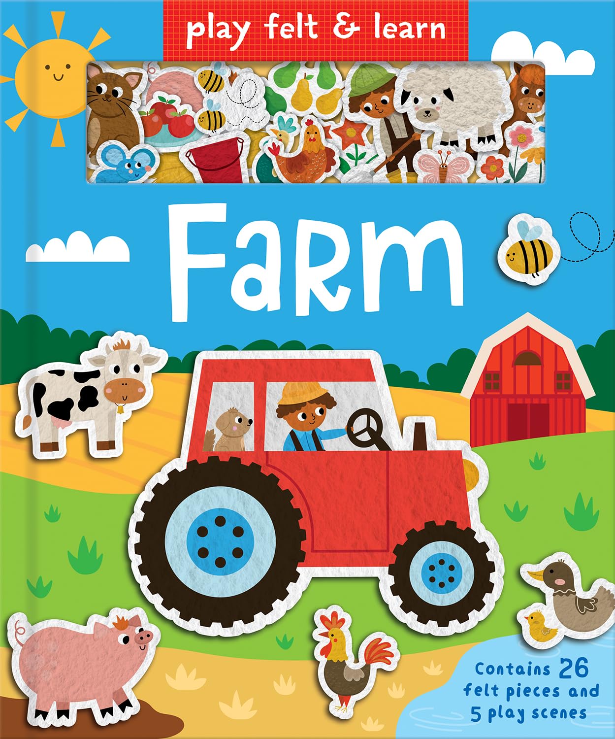 Front cover of the book 'Play Felt Farm' by Alice Barker.