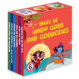 Front cover of the Board Book book 'Tales of Hindu Gods and Goddesses: A boxset of 6 Illustrated Board Books: Ganesha, Hanuman, Krishna, Shiva, Durga and Ra' by Pengiun.