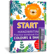 Front cover of the book 'Hello Start Handwriting Practice Workbook for Kids, Colours & Shapes, 10 Pages, 21x28 cm, with Press Pen' by Bribasi.