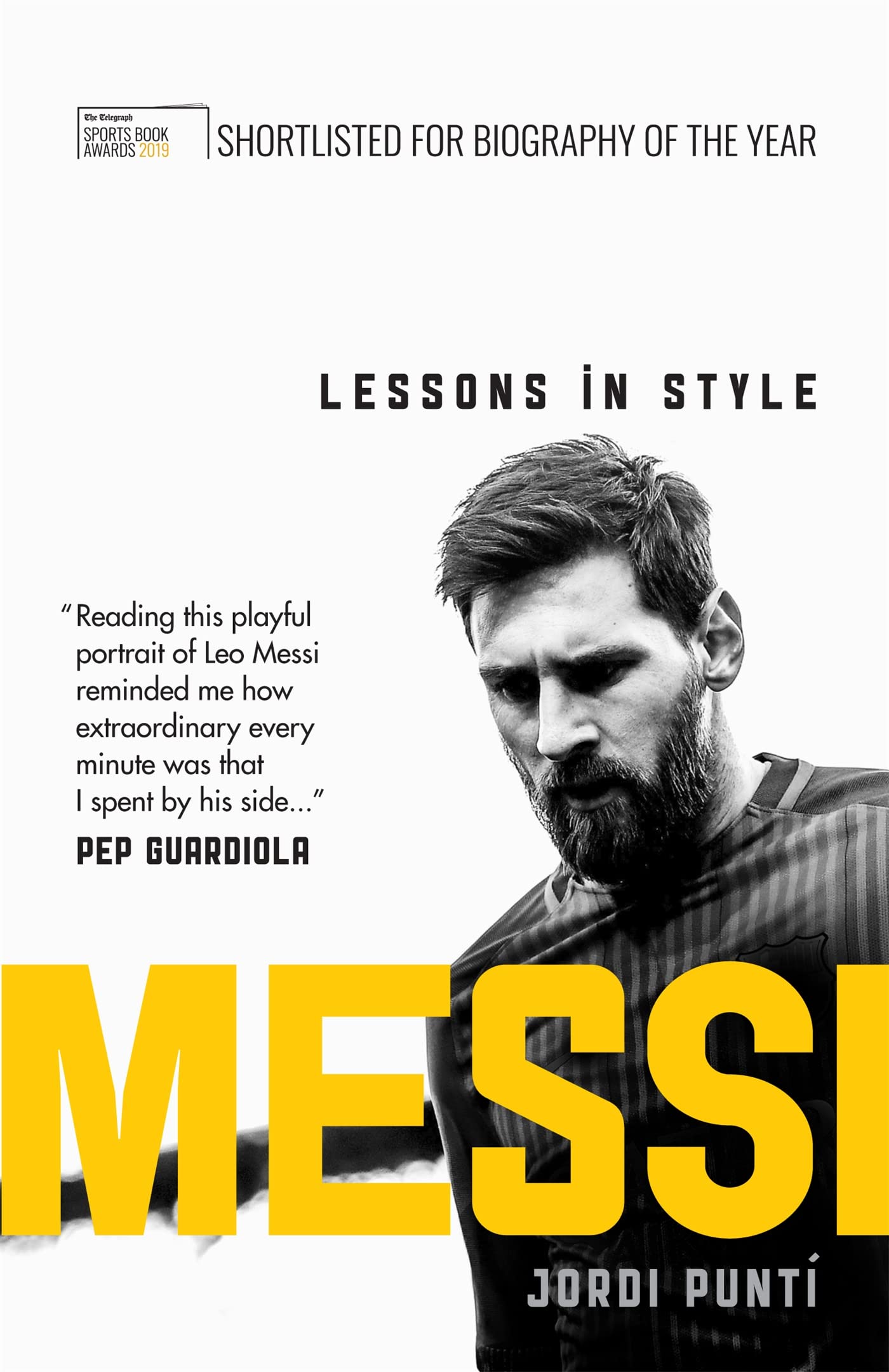 Front cover of the book 'Messi: Lessons in Style' by Jordi Punti.