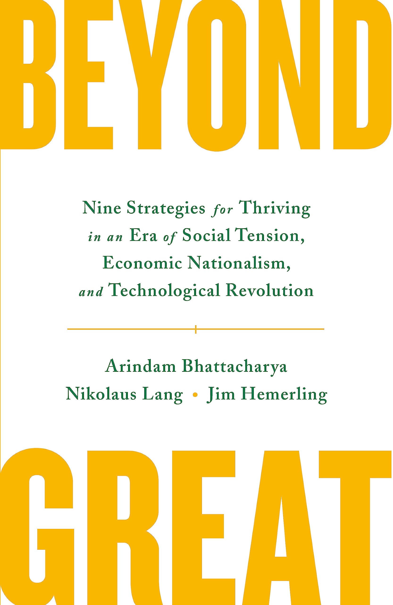Front cover of the book 'BeyondGreat' by Arindam Bhattacharya, Nikolaus Lang.
