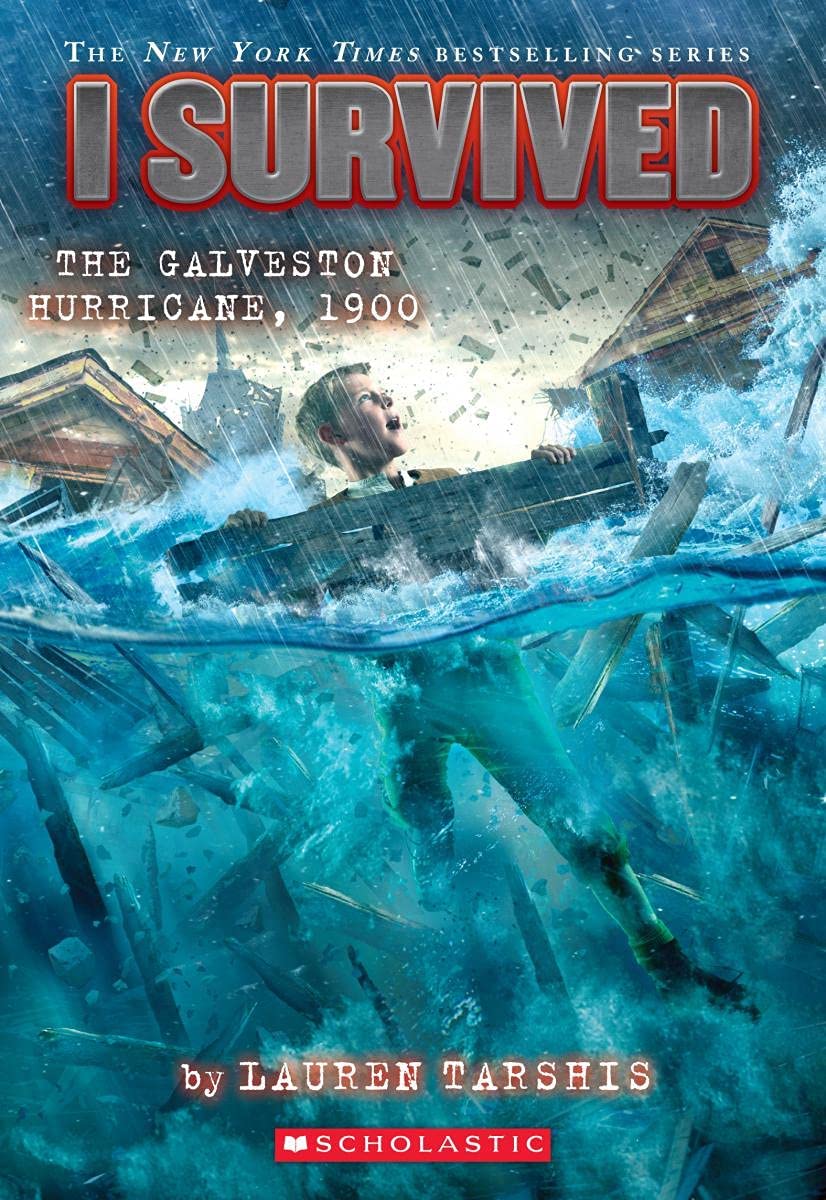 Front cover of the book 'I Survived #21: I Survived The Galveston Hurricane, 1900' by Lauren Tarshis.
