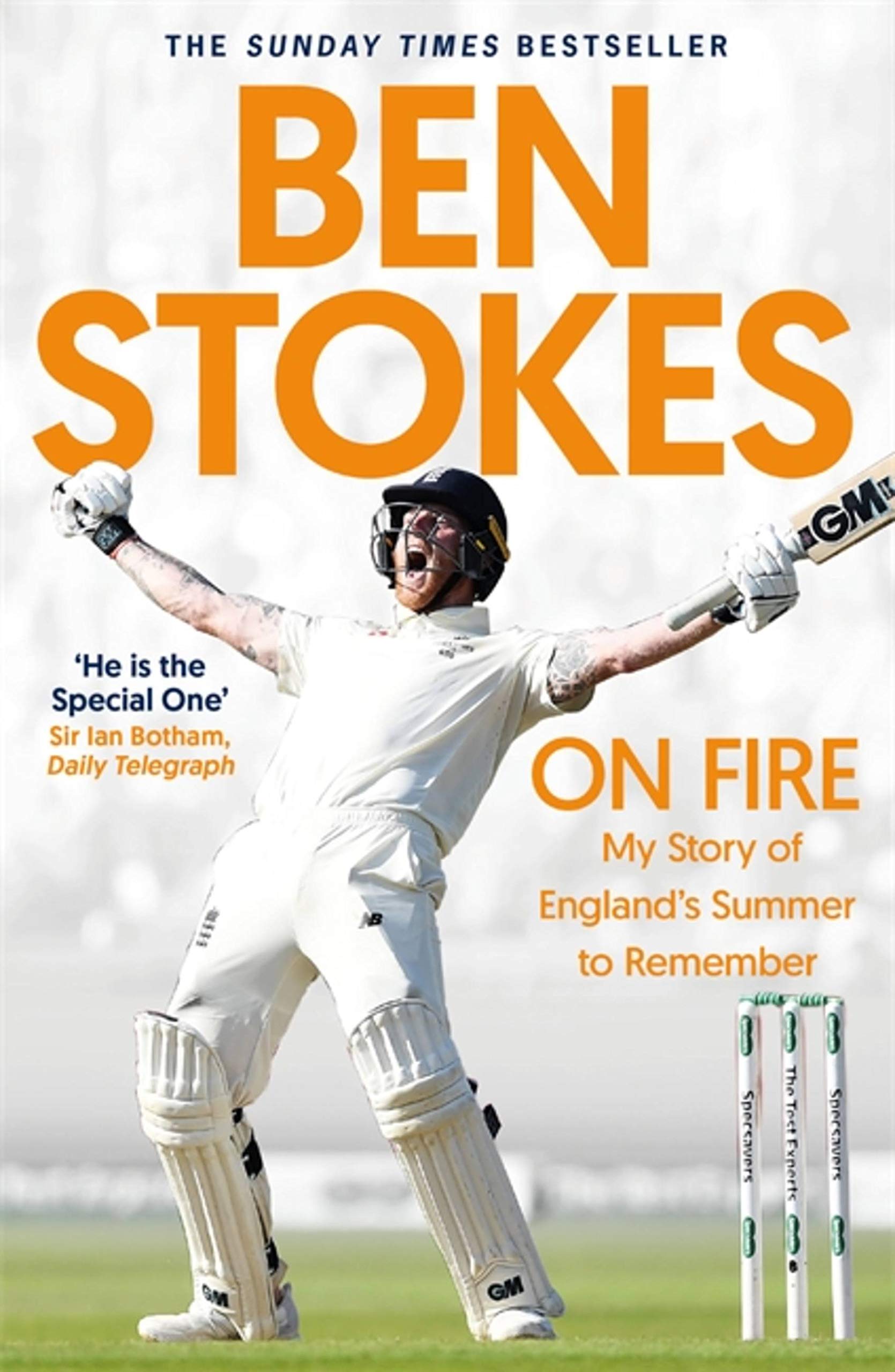 Front cover of the book 'On Fire: My Story of England's Summer to Remember' by Ben Stokes.