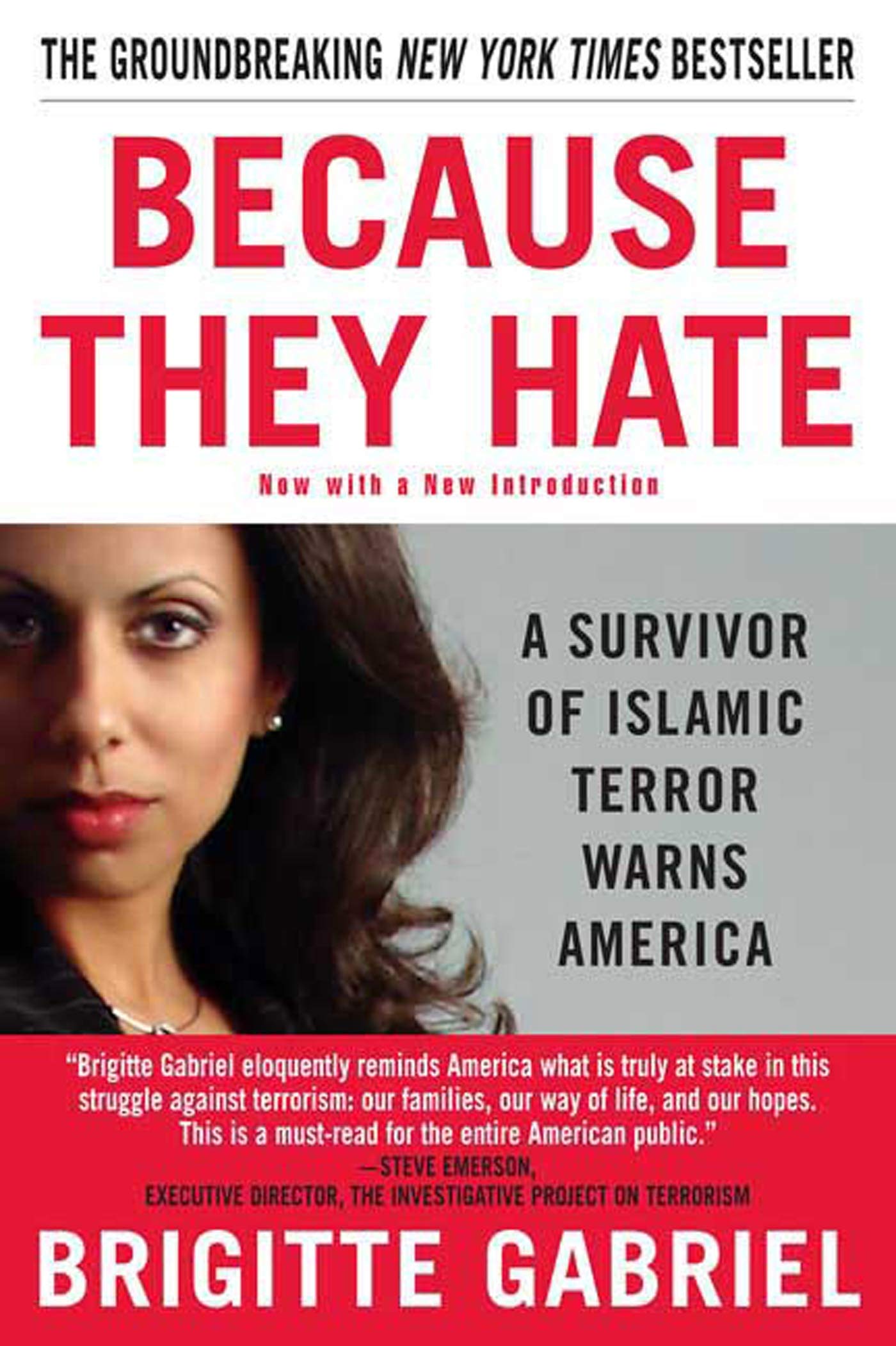 Front cover of the book 'Because They Hate: A Survivor of Islamic Terror Warns America' by Brigitte Gabriel.