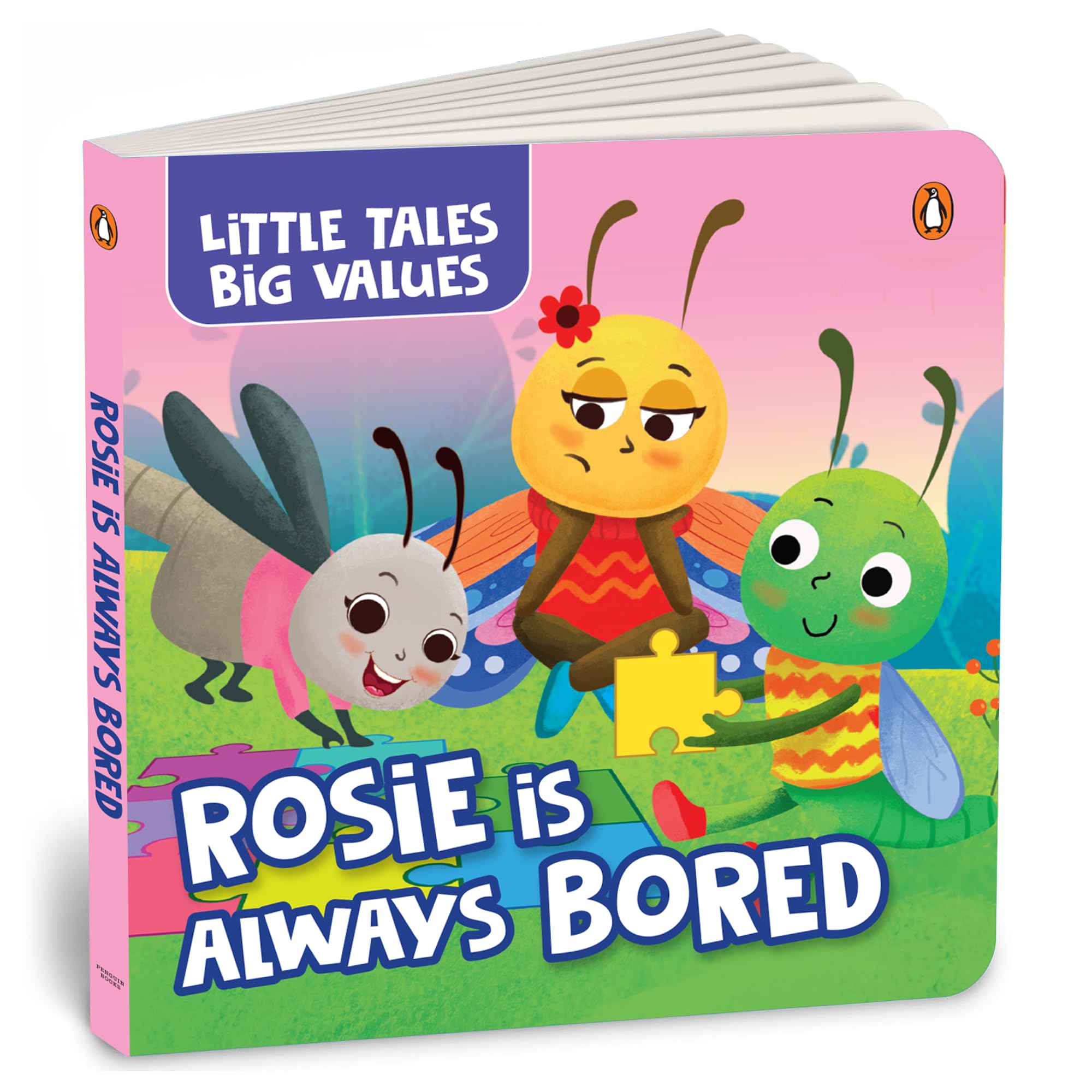 Front cover of the book 'Little Tales Big Values: Rosie is Always Bored: Delightful Stories Instilling Values and Morals | Book for 2+ [Penguin E' by Pengiun.
