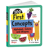 Front cover of the Board Book book '100 First Concepts: Alphabet, Shapes and Colors: Board Book of First 100 Important Concepts for PreSchool Kids, Toddlers' by Na.