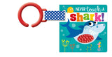 Front cover of the book 'Never Touch a Shark! Buggy Book' by Alice Fewery.