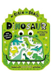 Front cover of the book 'Shiny Stickers My Green and Scaly Dinosaur Activity Book' by Alexandra Robinson.