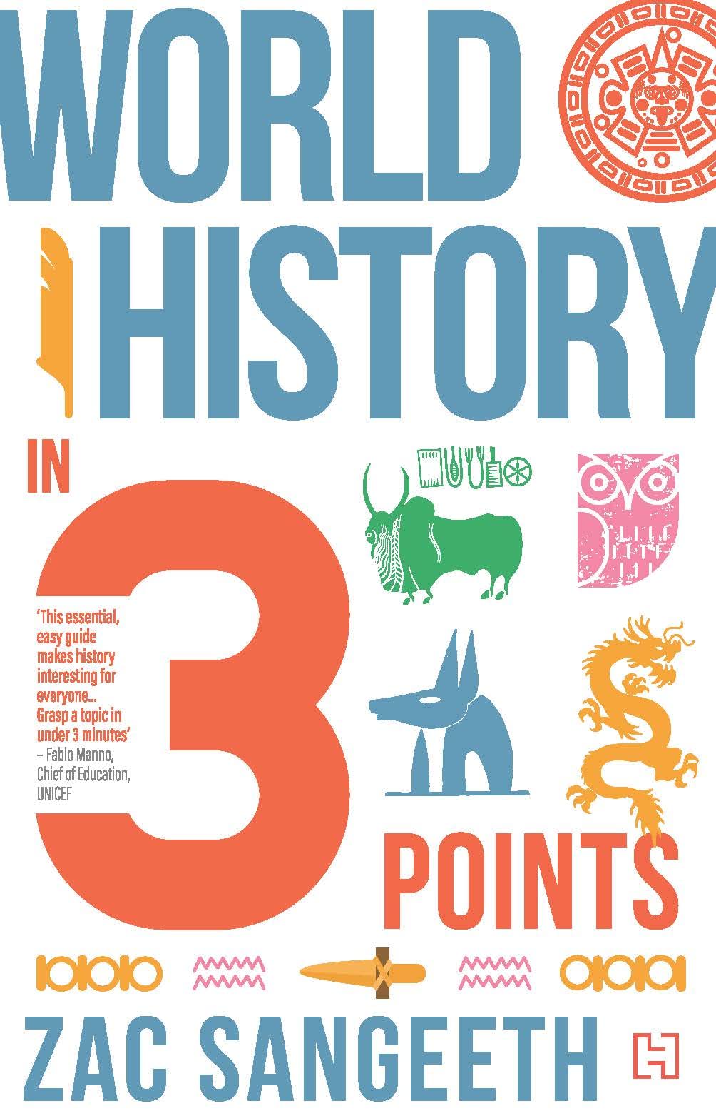 Front cover of the book 'World History in 3 Points' by Sangeeth, Zac.
