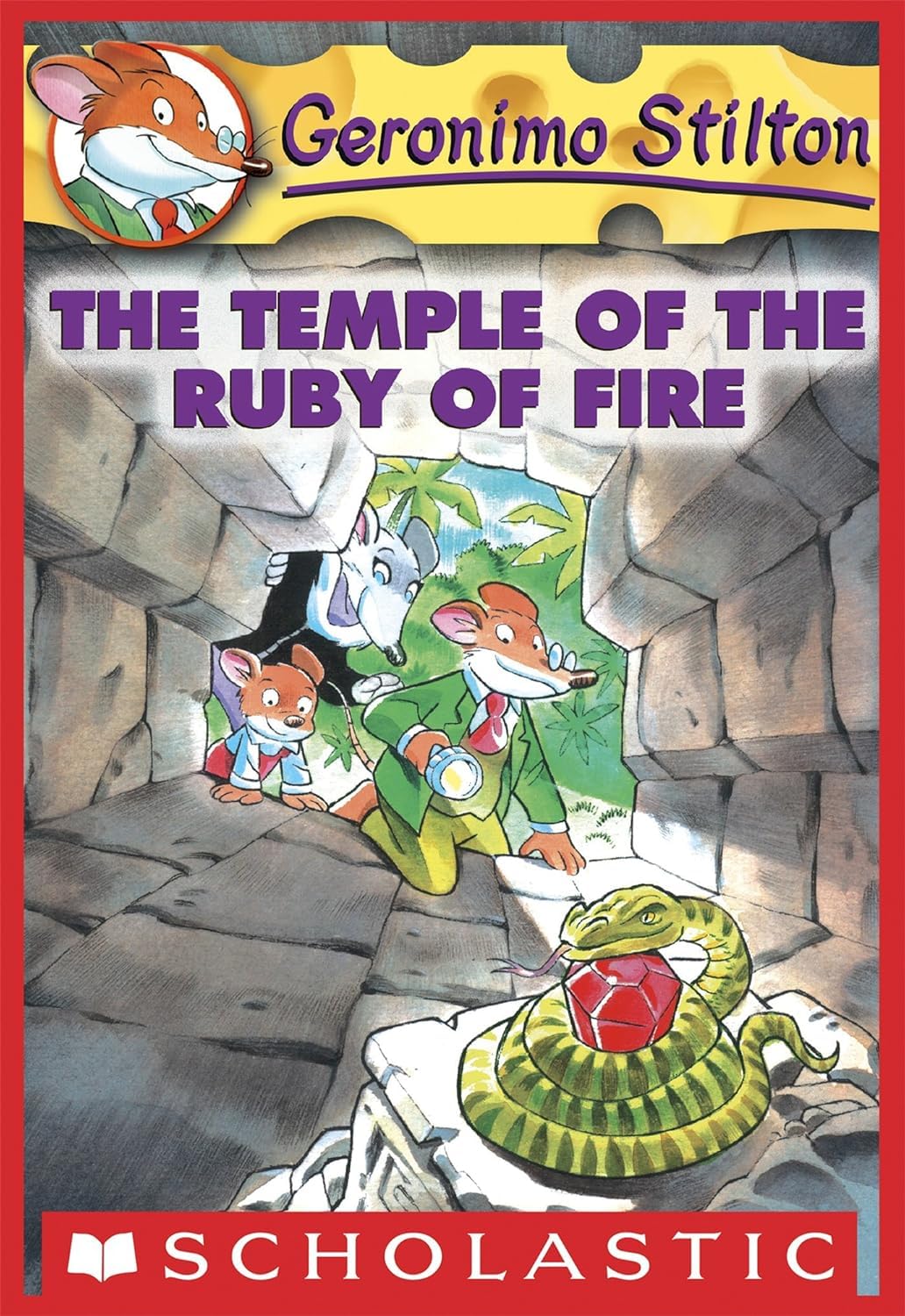 Front cover of the book 'The Temple of the Ruby of Fire (Geronimo Stilton, No. 14)' by Stilton Geronimo.