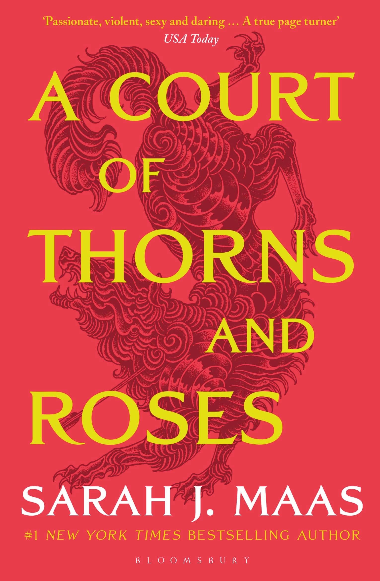 Front cover of the book 'A Court of Thorns and Roses' by Sarah J. Maas.