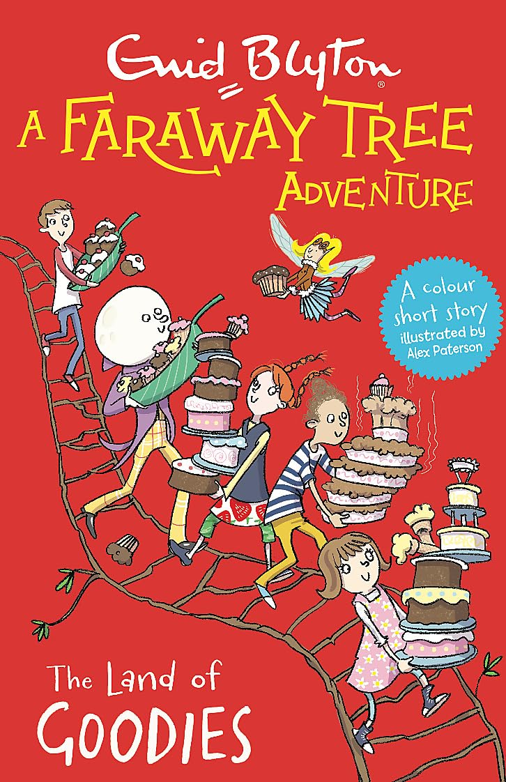Front cover of the book 'A Faraway Tree Adventure: The Land of Goodies: Colour Short Stories' by Enid Blyton.