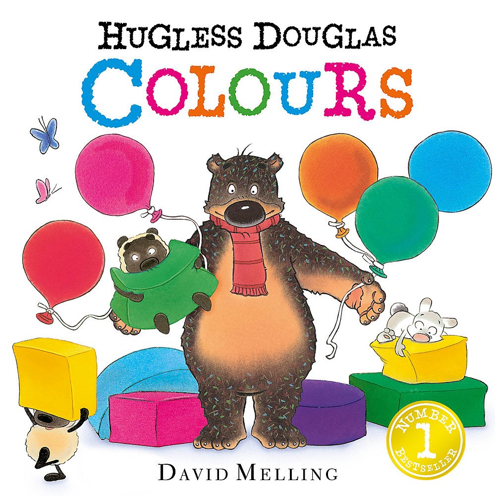 Front cover of the Board Book book 'Hugless Douglas Colours Board Book' by David Melling.