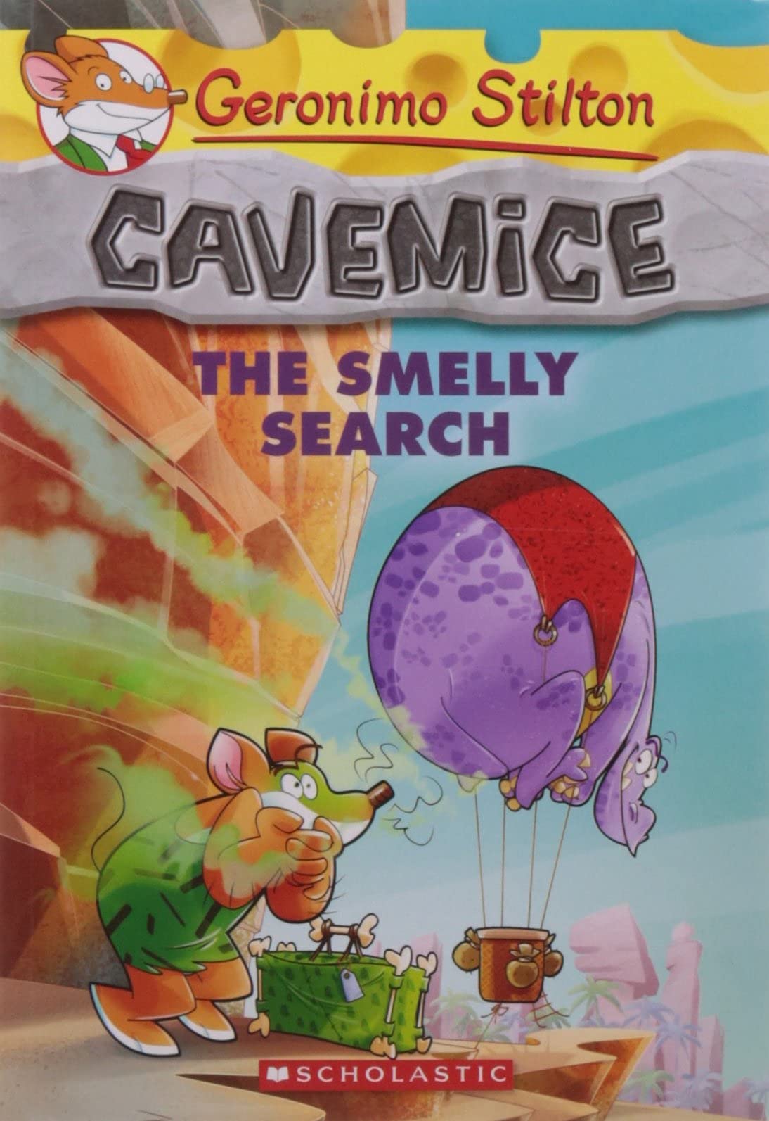 Front cover of the Paperback book 'Geronimo Stilton - Cavemice #13 the Smelly Search' by Geronimo Stilton.