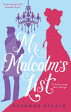 Front cover of the book 'Mr Malcolm's List: a bright and witty Regency romp, perfect for fans of Bridgerton' by Allain, Suzanne.