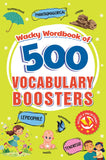 Front cover of the book 'Wacky Workbook of 500 Vocabulary Boosters: Colorful Glossary of Unique Words I Comes with a Complimentary Mini Dictionar' by Penguin.