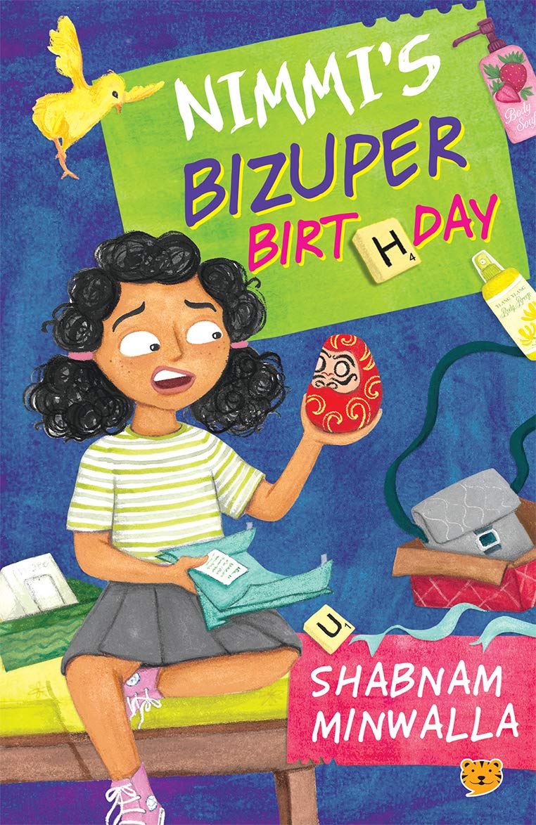Front cover of the book 'Nimmi's Bizuper Birthday' by Shabnam Minwala.