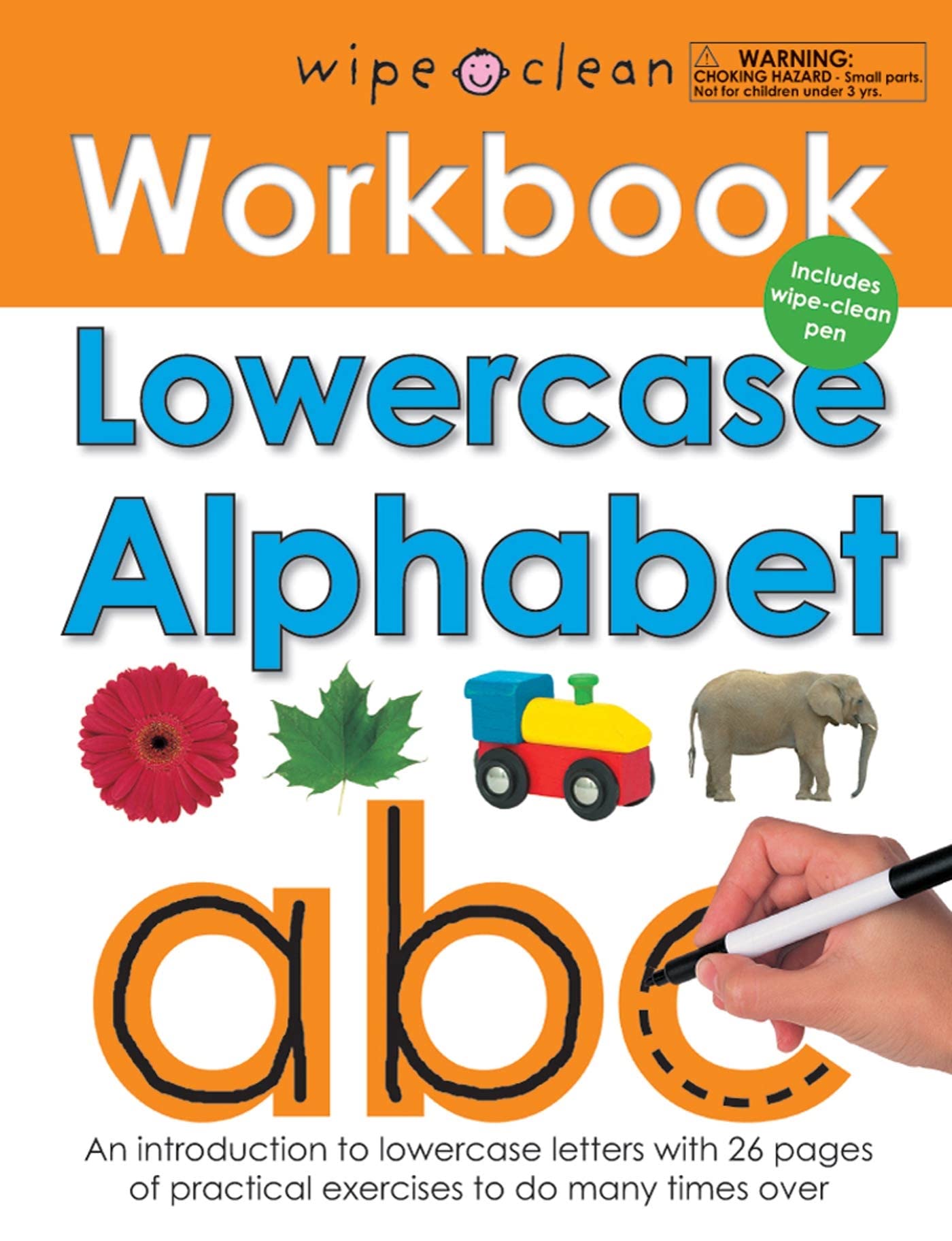 Front cover of the book 'Wipe Clean Workbook Lowercase Alphabet: Includes Wipe-Clean Pen (Wipe Clean Learning Books)' by Roger Priddy.