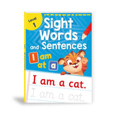 Front cover of the book 'Sight Words and Sentences (Level 1): First Practice Workbook of Most Common Sight Words for PreSchool Kids, Toddlers | W' by Penguin.