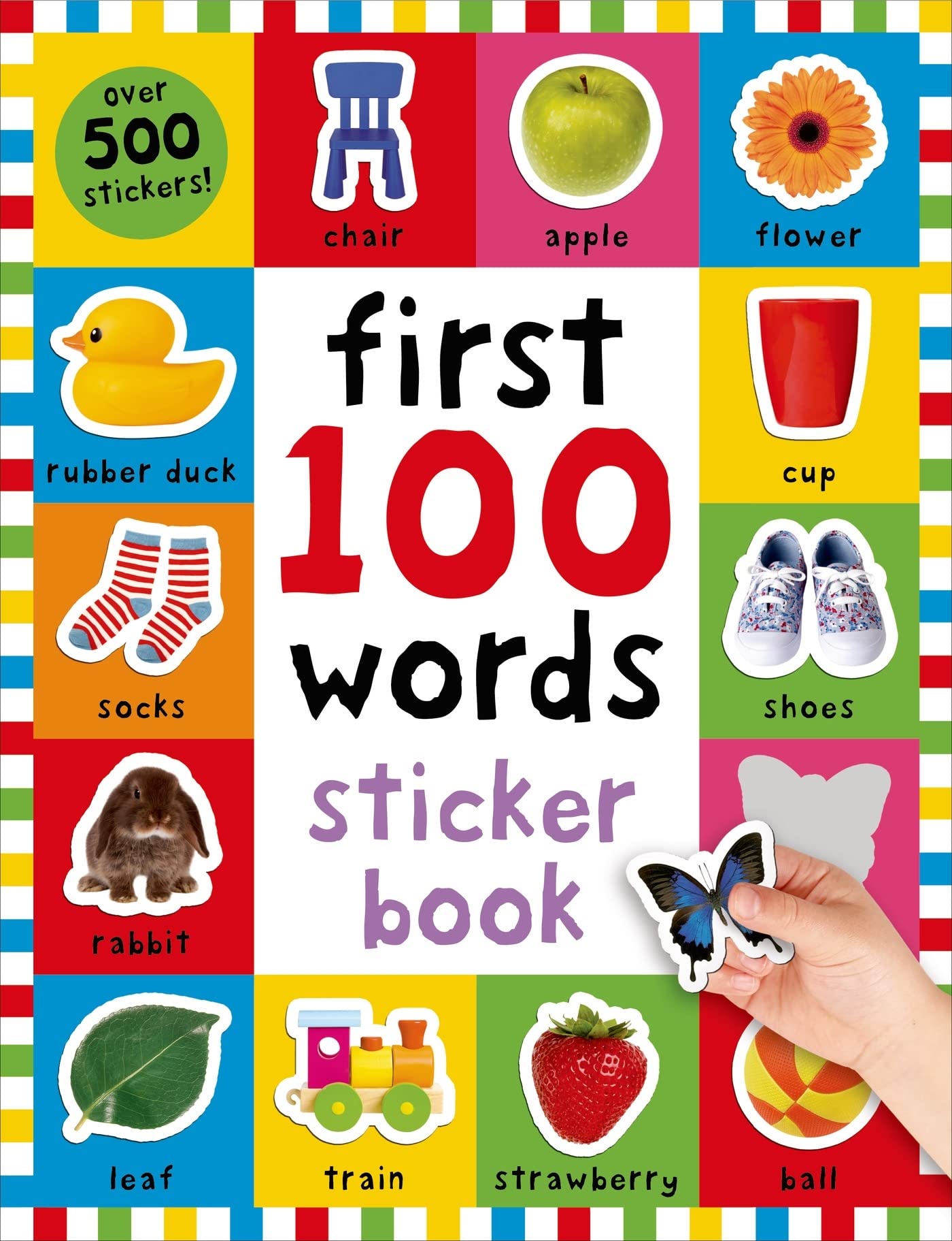 Front cover of the book 'First 100 Stickers: Words: Over 500 Stickers' by Roger Priddy.