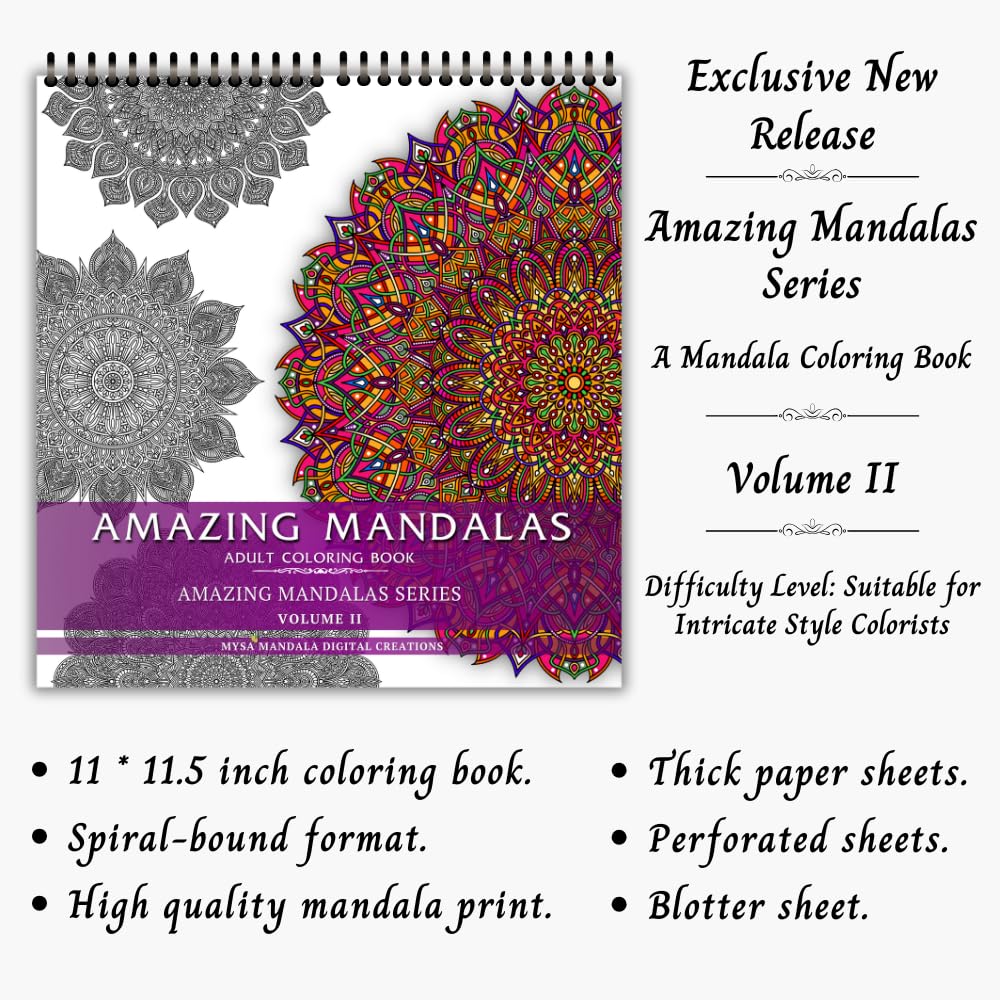 Adult Coloring Book - Amazing Mandalas Series - Volume II NYBooksHub