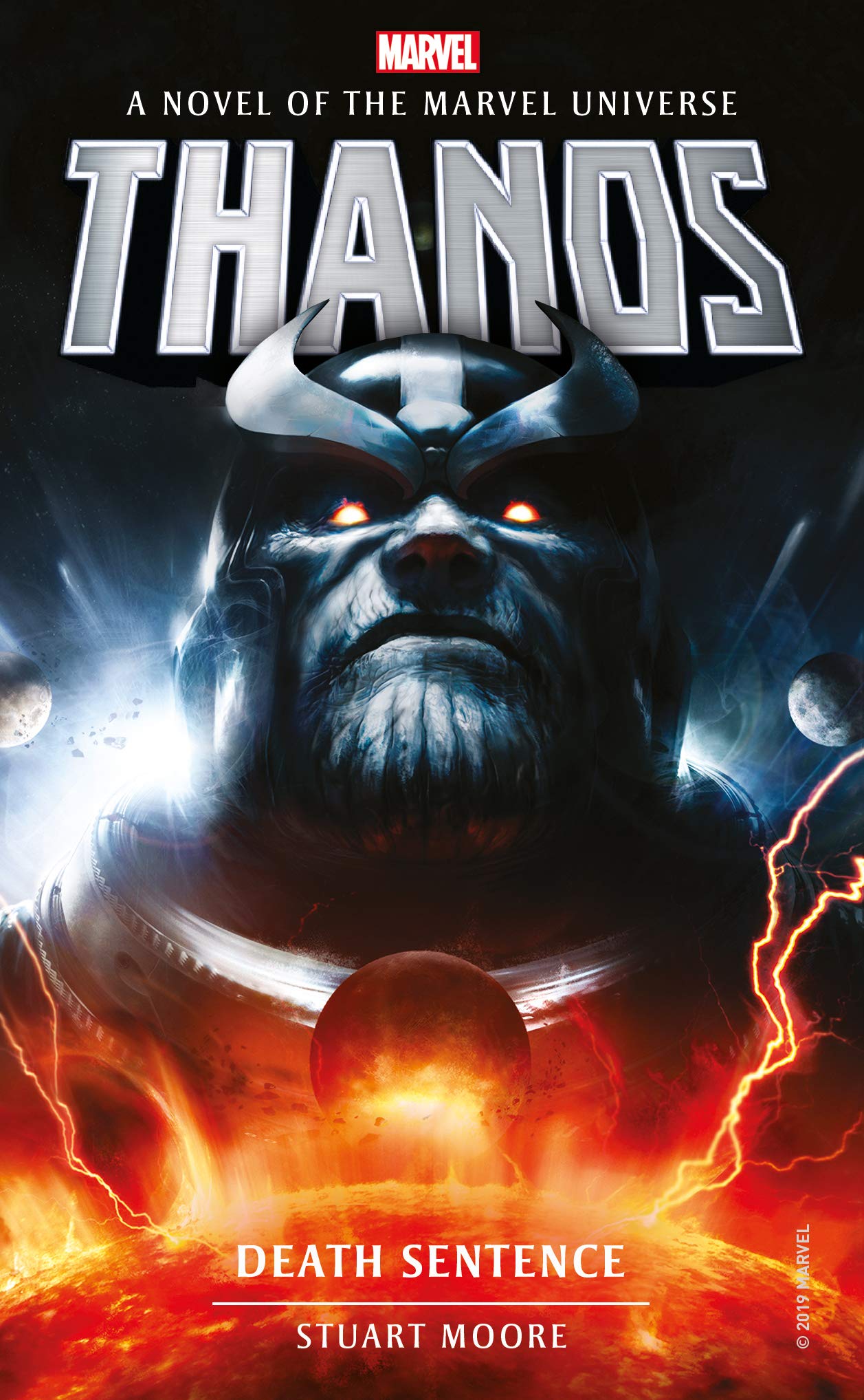 Front cover of the book 'Marvel Novels - Thanos: Death Sentence' by Stuart Moore.