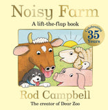 Front cover of the book 'Macmillan Childrens Books Noisy Farm The lift-the-flap preschool classic perfect for little hands.' by Rod Campbell.