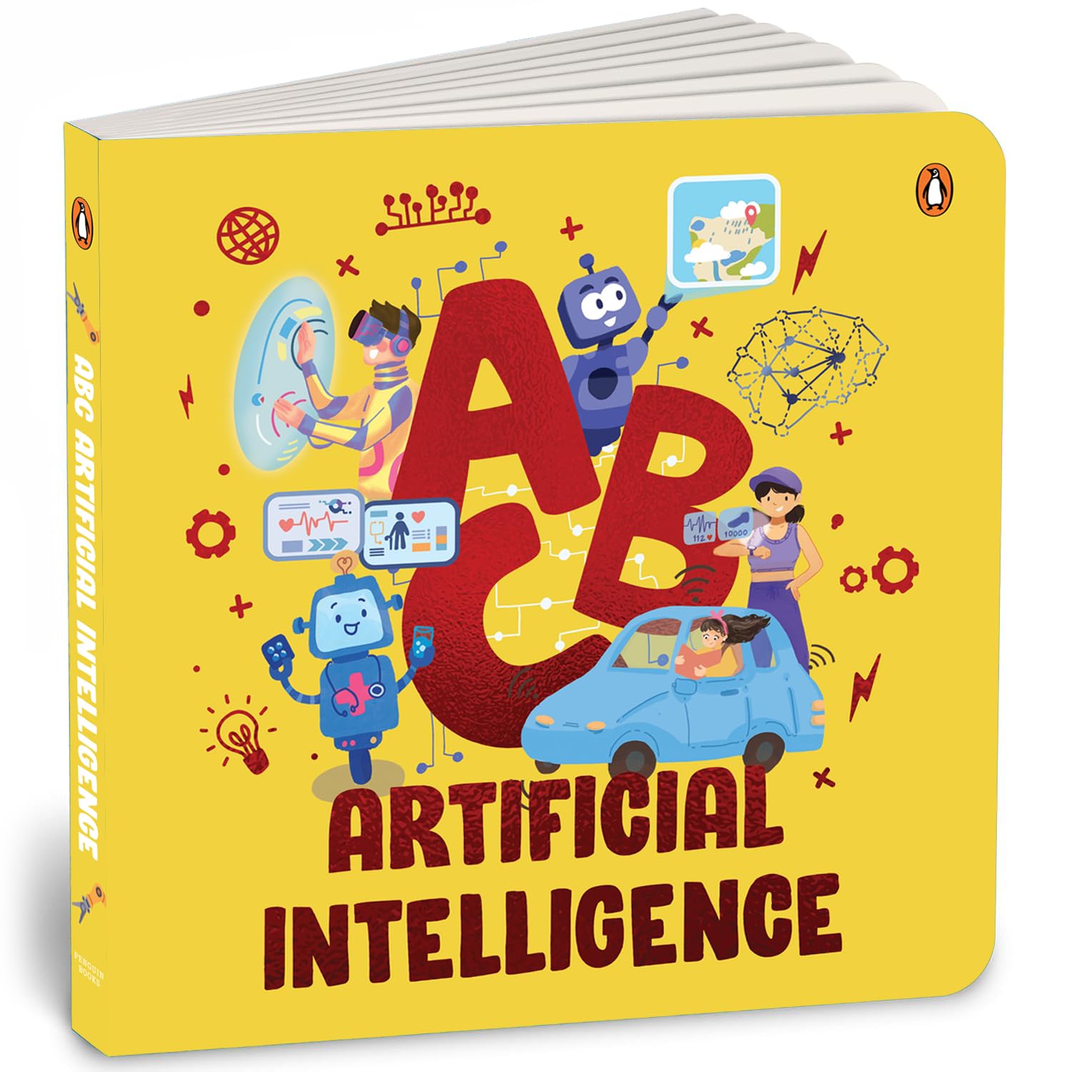 Front cover of the Board Book book 'ABC Artificial Intelligence: Discover A to Z of AI | An Engaging Illustrated Board Book | Introduction to AI, Computers' by Penguin.