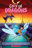 Front cover of the book 'Rise of the Shadowfire: A Graphic Novel (City of Dragons #2)' by Jaimal Yogis.