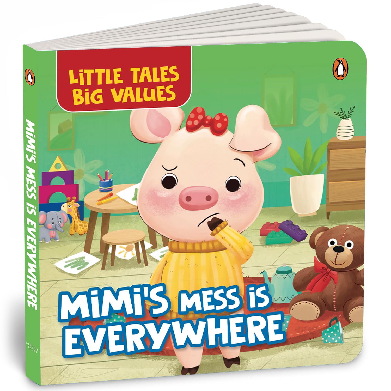 Front cover of the book 'Little Tales Big Values: Mimi's Mess is Everywhere: Delightful Illustrated Stories Instilling Values and Morals in Kids' by Penguin.