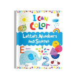 Front cover of the book 'I Can Color: Letters, Numbers and Shapes' by Penguin.