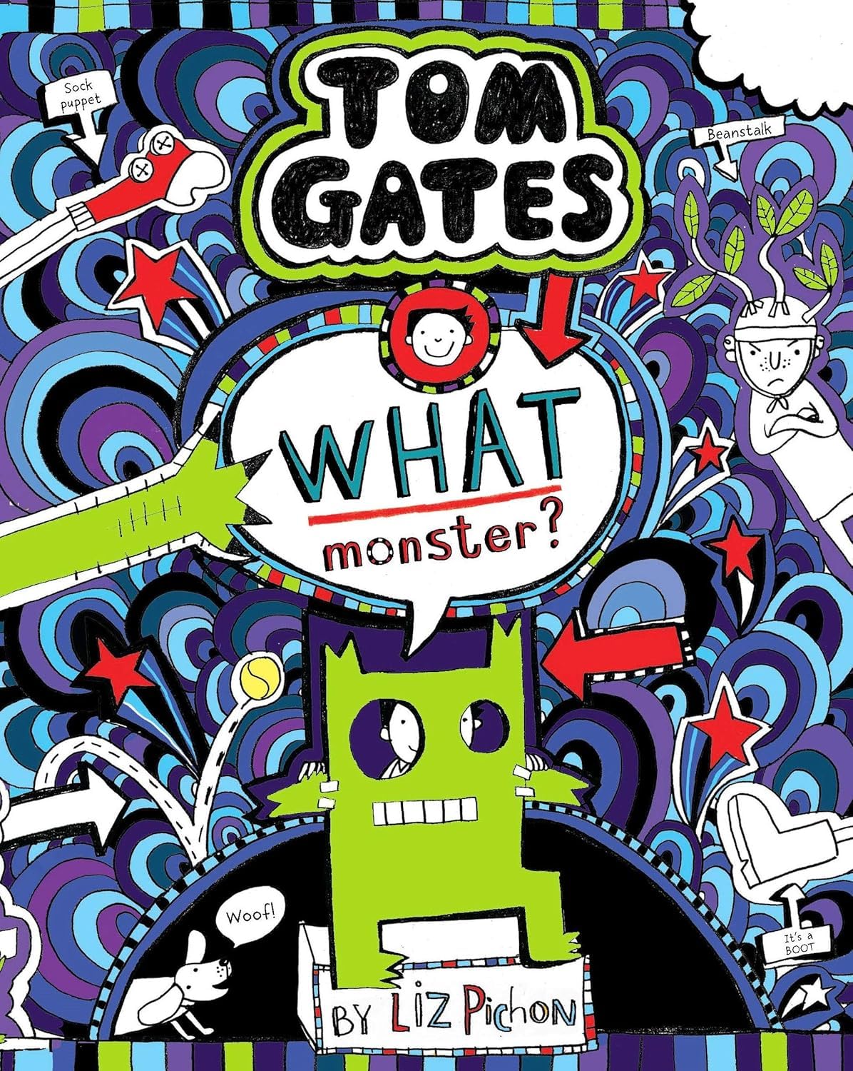 Front cover of the book 'Tom Gates: What Monster?' by Liz Pichon.