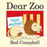 Front cover of the book 'Dear Zoo Touch and Feel Book' by Rod Campbell.