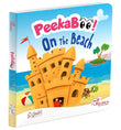 Front cover of the Board Book book 'Peekabo Beach Board Book with Pictures for Kids 2+ : Explore Beach Adventures, Ocean Creatures, Sunny Fun, and Coastal D' by Team Pegasus.