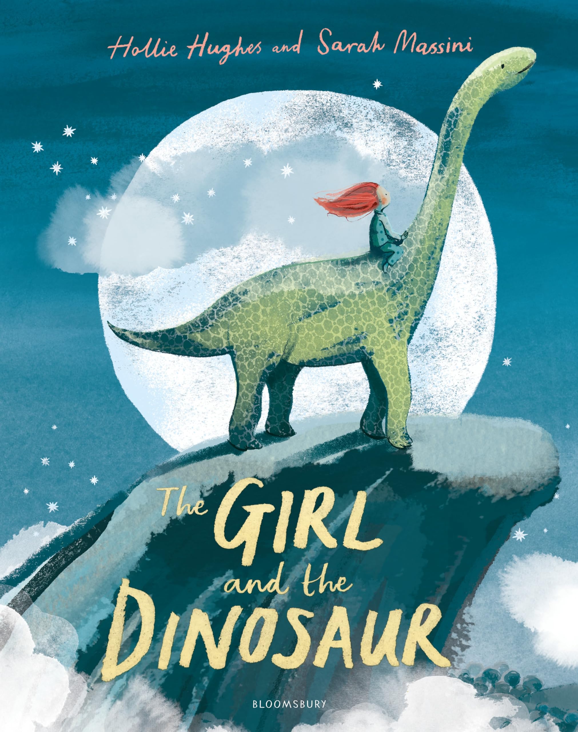 Front cover of the book 'The Girl and the Dinosaur' by Hollie Hughes.