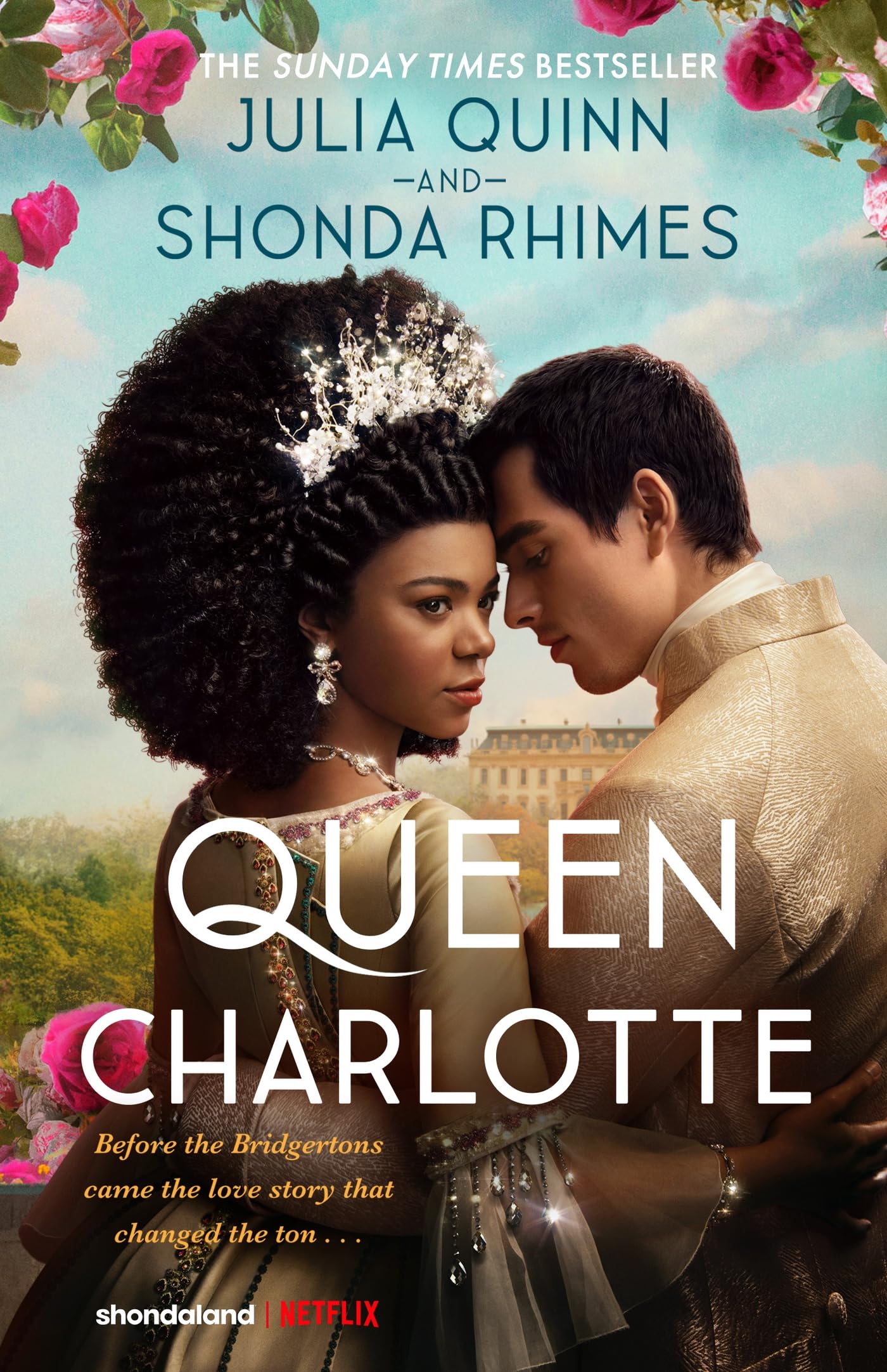 Front cover of the book 'Queen charlotte' by Julia Quinn and Shonda Rhimes.