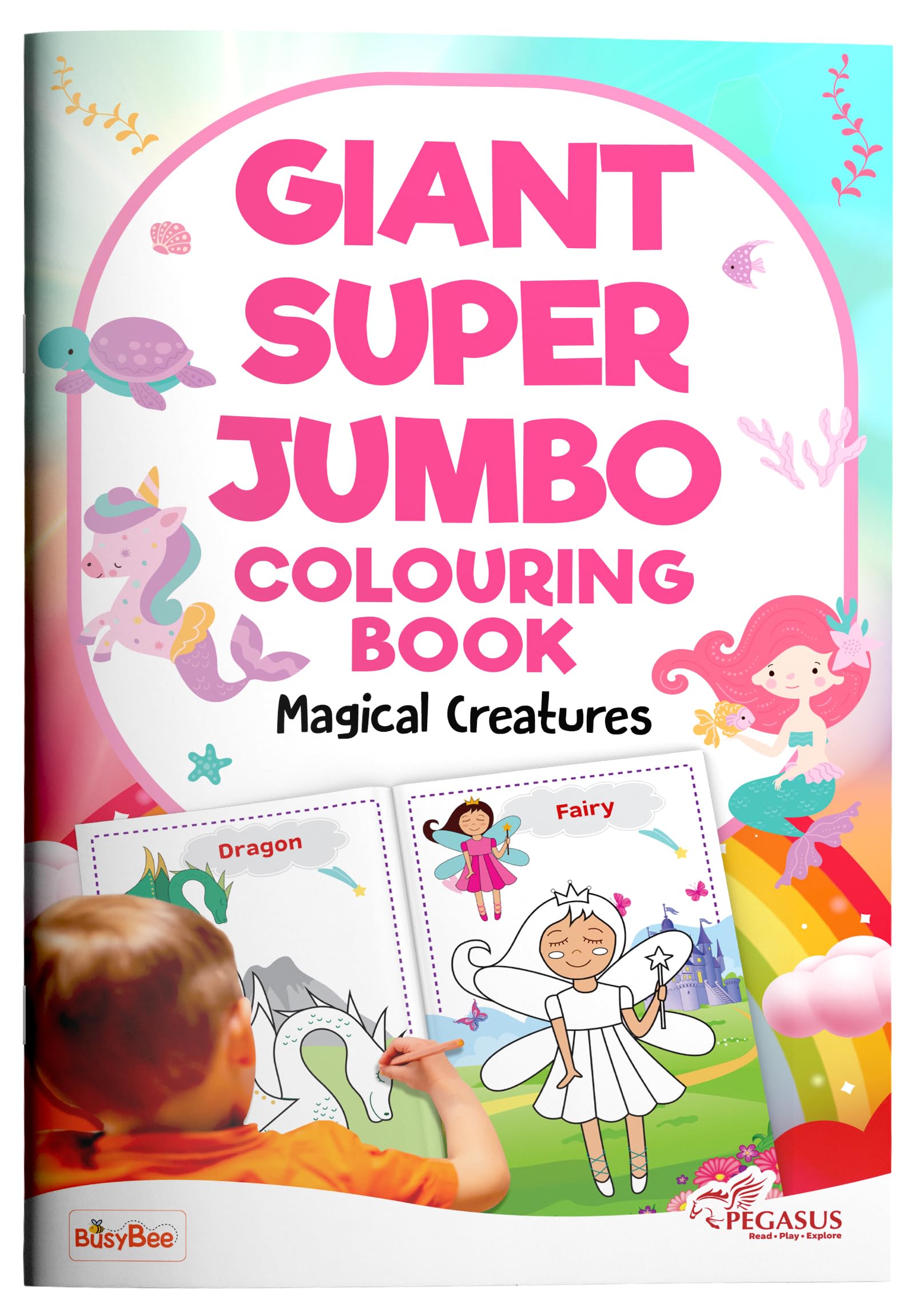 Front cover of the book 'Super Jumbo Colouring Book' by Pegasus Team.