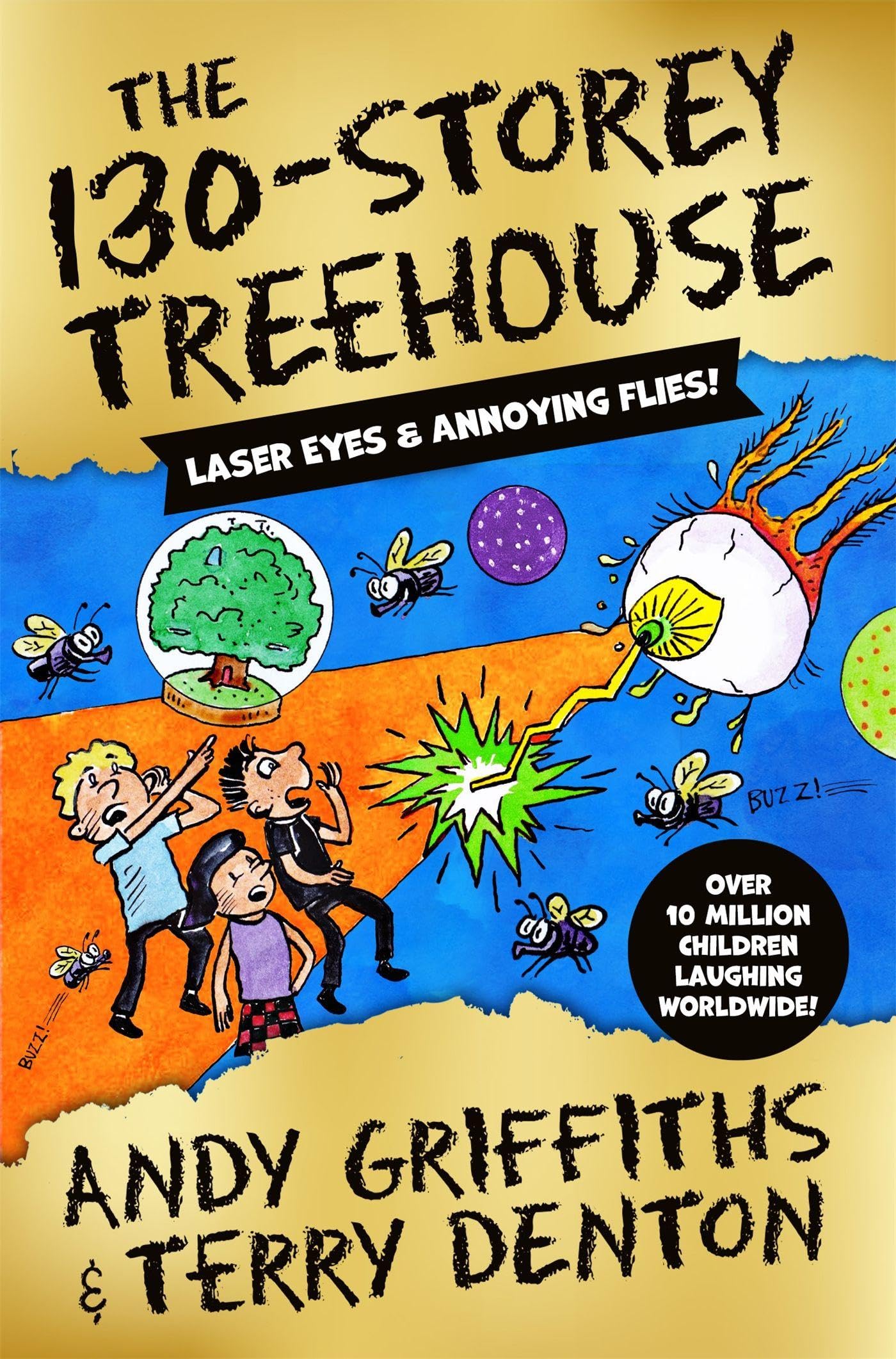 Front cover of the book 'The 130-Storey Treehouse' by Andy Griffiths.