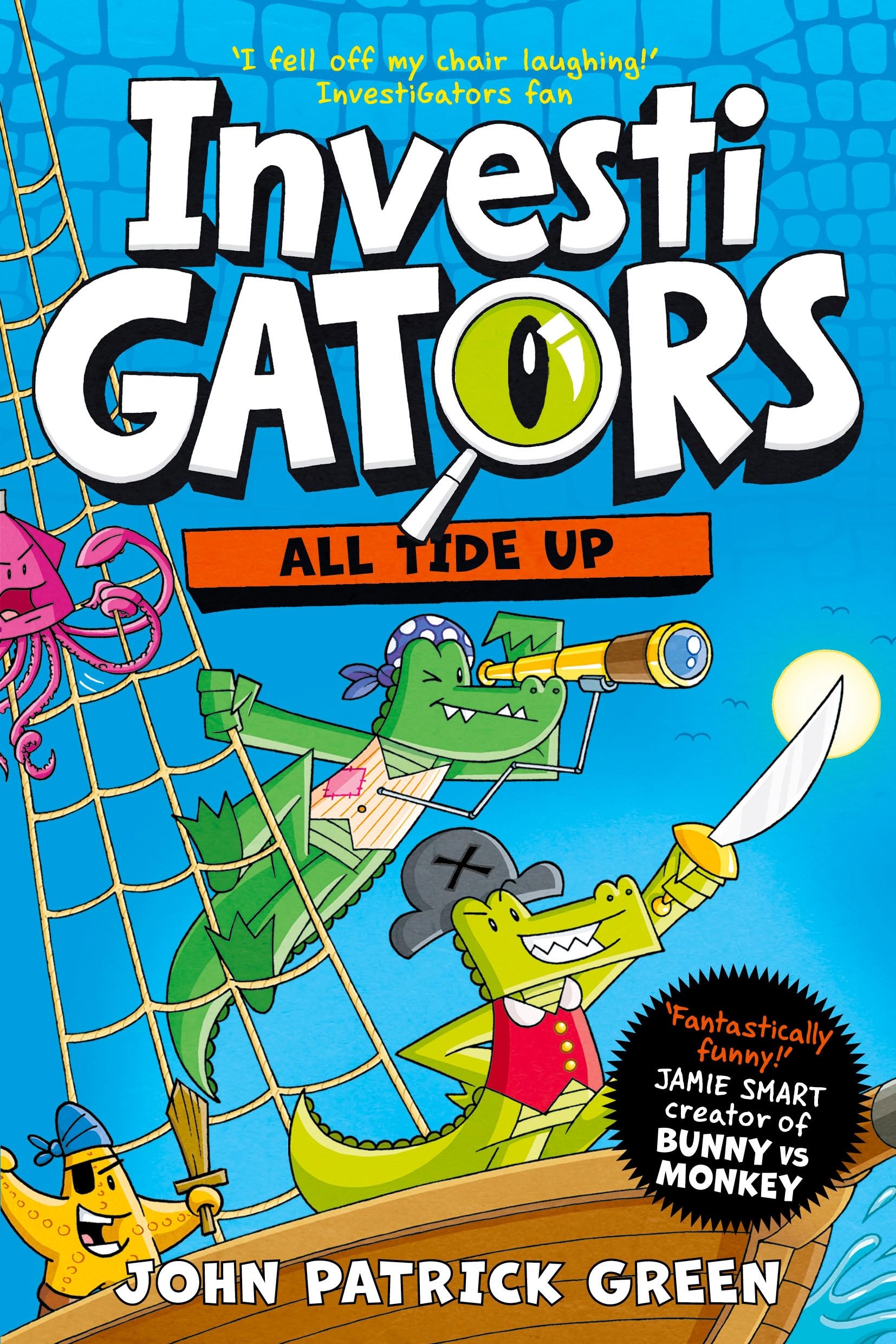 Front cover of the book 'MACMILLAN InvestiGators All Tide Up A Laugh-Out-Loud Comic Book Adventure!.' by John Patrick Green.