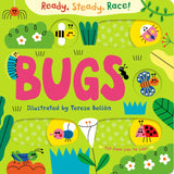 Front cover of the book 'Ready, Steady, Race! Bugs' by Teresa Bellón.