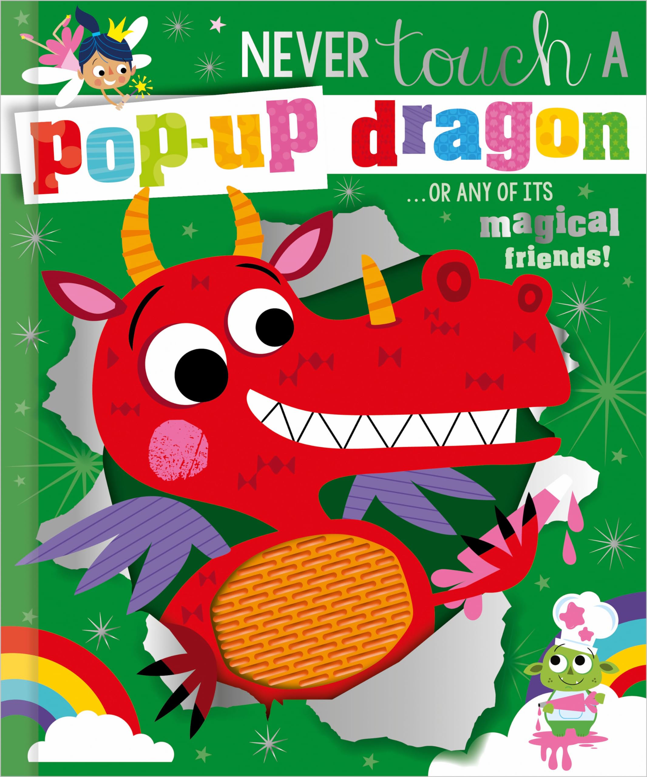 Front cover of the book 'Make Believe Ideas Never Touch a Pop-up Dragon.' by Cara Jenkins.